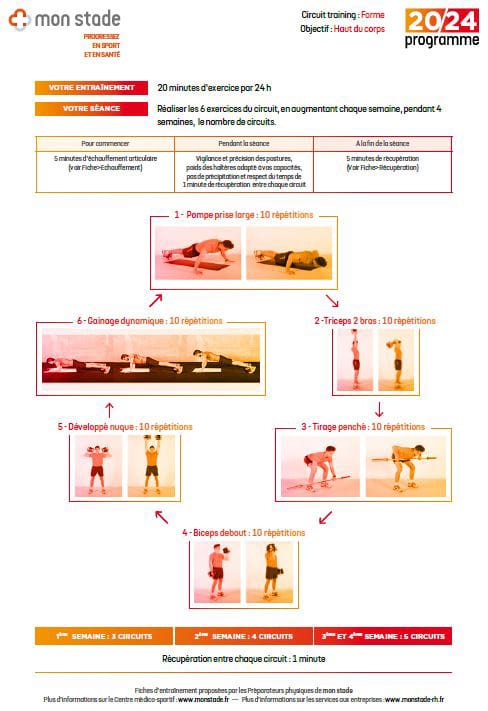 Fiche d'entraînement Jo Paris 2024