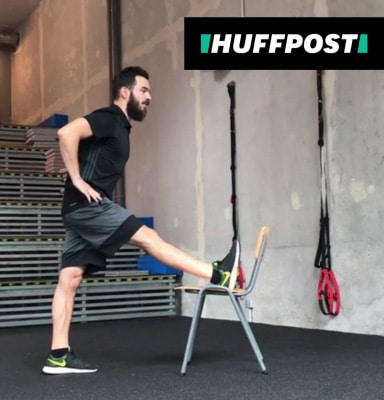 Jules Frossard en plein étirement